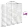 vidaXL Gabioner b&aring;gformade 18 st 200x30x180/200 cm galvaniserat j&auml;rn