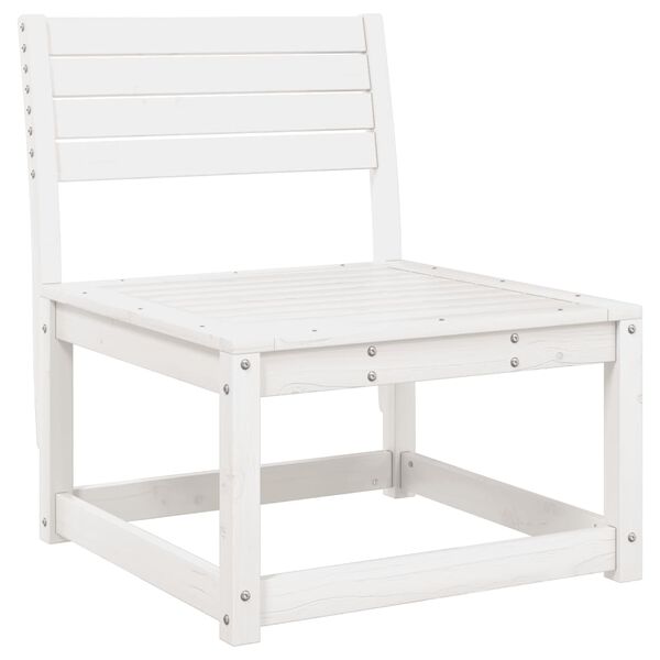 vidaXL Trädgårdssoffa vit massiv furu