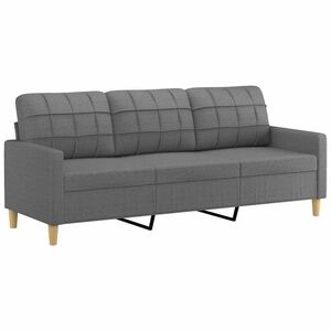 vidaXL 3-sitssoffa m&ouml;rkgr&aring; 180 cm tyg