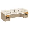 vidaXL Matgrupp f&ouml;r tr&auml;dg&aring;rden med dynor 7 delar beige konstrotting