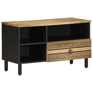 vidaXL Tv-b&auml;nk svart 80x33,5x46 cm massivt grovt mangotr&auml;