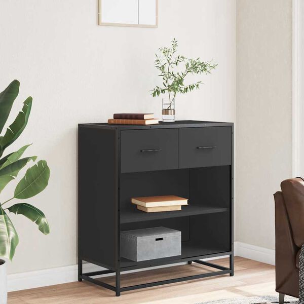 vidaXL Sk&auml;nk svart 68x35x76 cm konstruerat tr&auml;