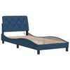 vidaXL Bed Frame with LED without Mattress Blue 90x190 cm Fabric