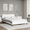 vidaXL Bed Frame "Dover" White&Black 140x190 cm Faux Leather