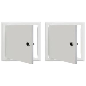 vidaXL &Aring;tkomstpanel 2 pcs Vit 23 x 23 x 3 cm St&aring;l