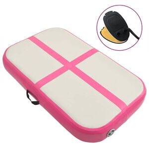 vidaXL Uppbl&aring;sbar gymnastikmatta med pump 60x100x15 cm PVC rosa
