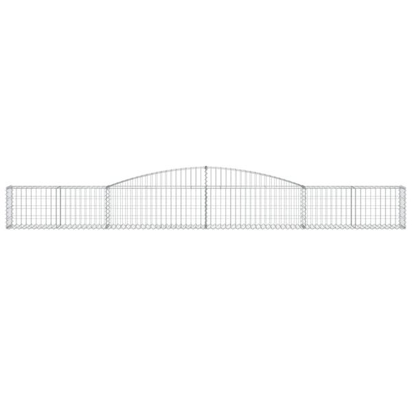 vidaXL Gabioner bågformade 15 st 400x30x40/60 cm galvaniserat järn