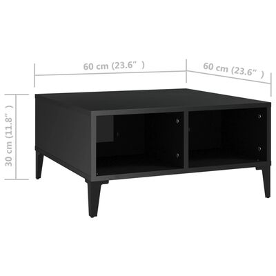 vidaXL Soffbord svart högglans 60x60x30 cm spånskiva