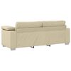 vidaXL Soffa 3 pcs Kr&auml;m 219 x 80 x 82 cm Linnenblandad tyg