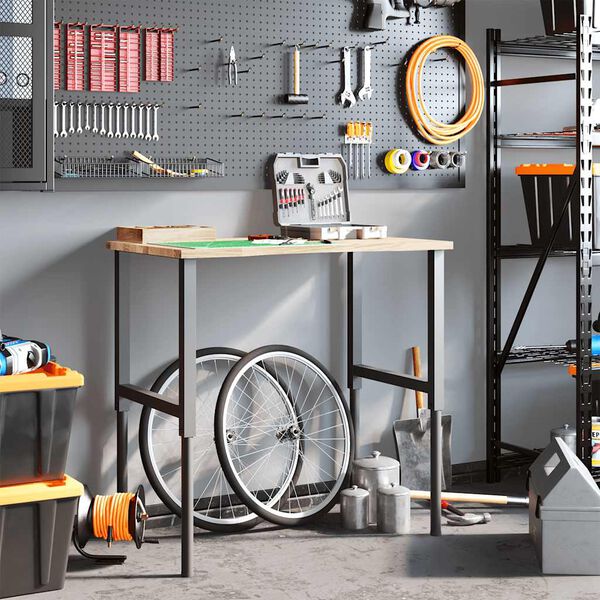 vidaXL Arbetsb&auml;nk 100x60x(71,5-98) cm massiv ek