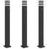 vidaXL Utomhusgolvlampor med sensorer 3st svart 110 cm aluminium
