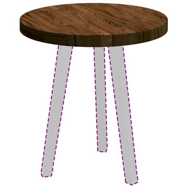 vidaXL Bordsskiva Ljusbrun &Oslash; 50 x 4 cm Massivt Ektr&auml;