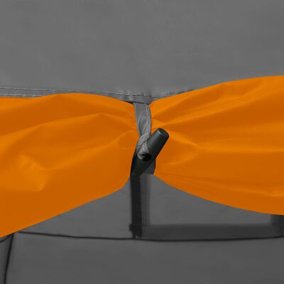 vidaXL Kupoltält 650x240x190 cm 8 personer grå och orange