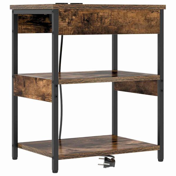 vidaXL Nattduksbord R&ouml;kt ek 41 x 31 x 51 cm Konstruerat tr&auml;