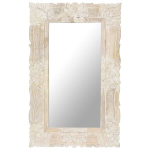 vidaXL Spegel vit 80x50 cm massivt mangotr&auml;