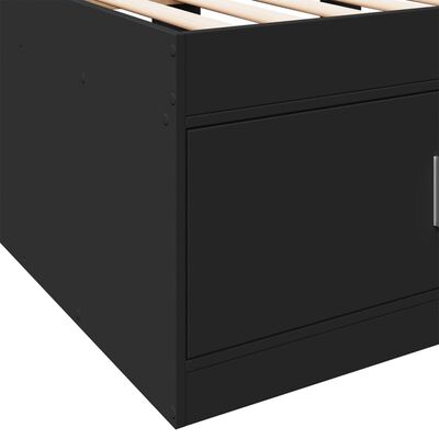 vidaXL Dagbädd med lådor svart 90x200 cm konstruerat trä