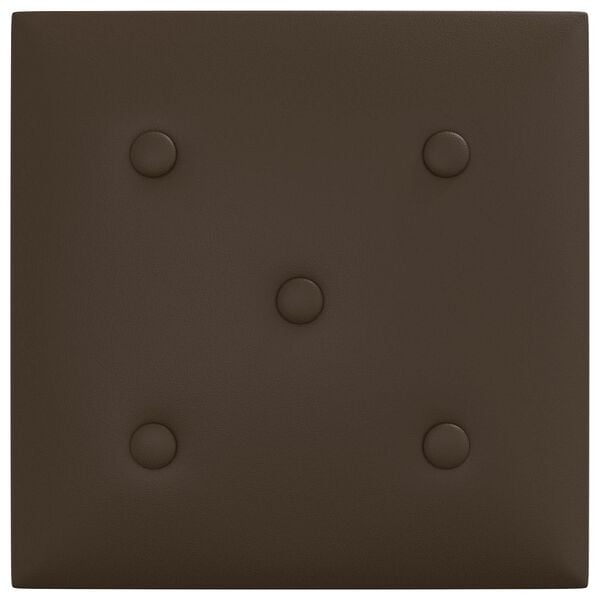 vidaXL V&auml;ggs&auml;nggavel 12 pcs Brun 30 x 30 cm Konstl&auml;der