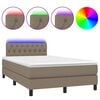 vidaXL Rams&auml;ng med madrass & LED taupe 120x200 cm tyg