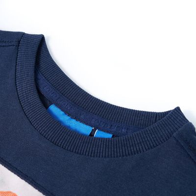 T-shirt med långa ärmar för barn marinblå melange 92
