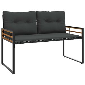 vidaXL Tr&auml;lagerssoffa 114 x 55 x 77 cm Dim gr&aring; Rektangul&auml;r