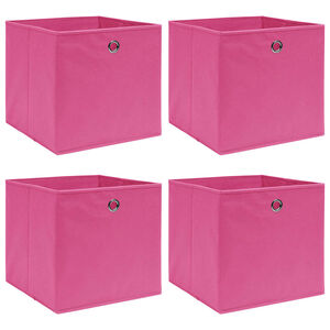 vidaXL F&ouml;rvaringsl&aring;dor 4 st rosa 32x32x32 cm tyg