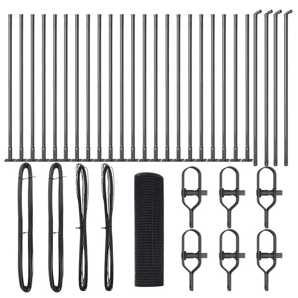 vidaXL St&auml;ngselstolpe Gr&aring; 50 x 0,8 m (25 x 25 mm n&auml;t) St&aring;l och PVC