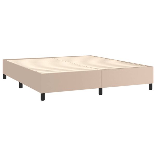 vidaXL Boxspring-s&auml;ngram cappuccino 180x200 cm konstl&auml;der