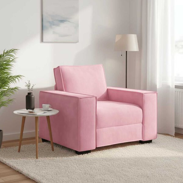 vidaXL Soffstol rosa 100x78x84 cm sammet