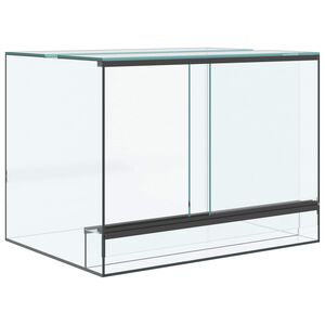 vidaXL Reptil- och amfibiehabitat med lagring Vit 40 x 30 x 30 cm Glas