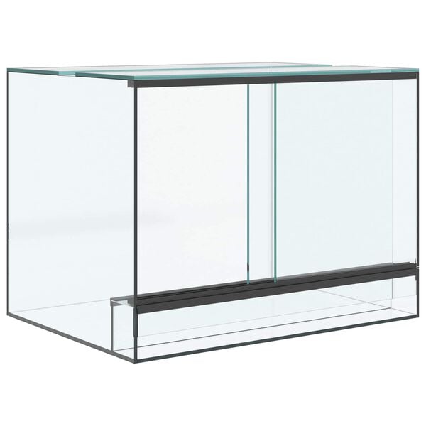 vidaXL Reptil- och amfibiehabitat med lagring Vit 40 x 30 x 30 cm Glas