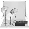 vidaXL Fotostudio med lampor och bakgrund