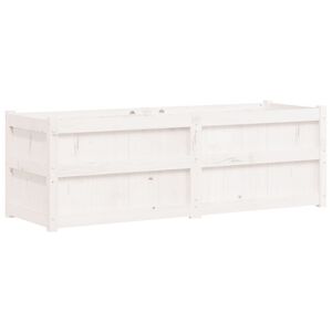 vidaXL Odlingsl&aring;da 150x50x50 cm vit massiv furu