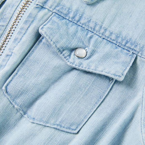 Barnbody med korta &auml;rmar mjuk bl&aring; 128