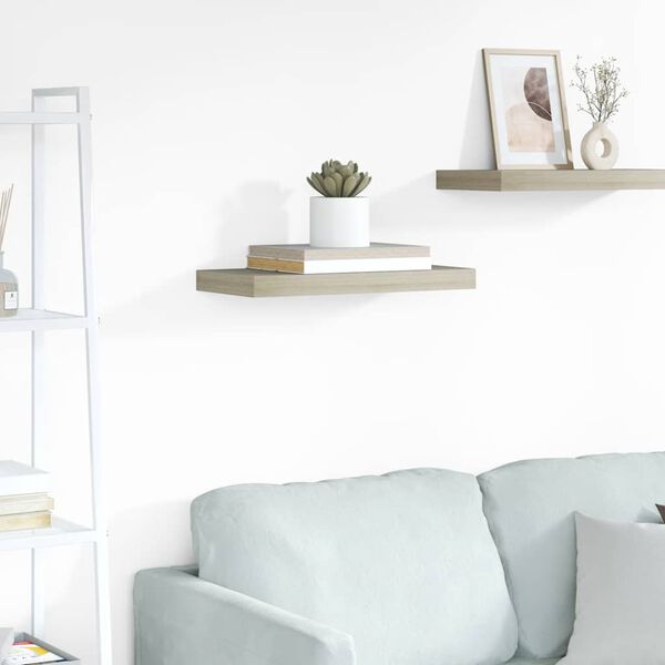 vidaXL Sv&auml;vande v&auml;gghylla ek 50x23x3,8 cm MDF