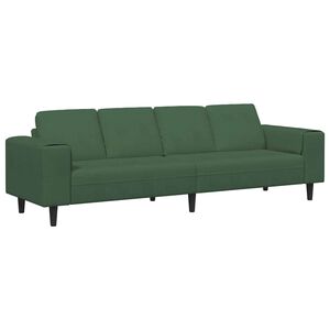 vidaXL Soffa M&ouml;rkgr&ouml;n 250 x 77 x 76 cm Kordread tyg