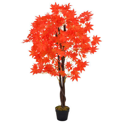 vidaXL Konstväxt Lönnträd med kruka 120 cm röd
