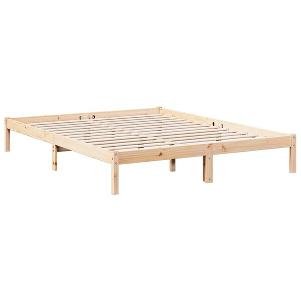 vidaXL S&auml;ngram utan madrass extra l&aring;ng 140x210 cm massiv furu
