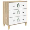 vidaXL Kommode HANAU Gr&ouml;n l&ouml;vtryck 66 x 36,5 x 75 cm Konstruerat tr&auml;