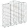 vidaXL Gabion b&aring;gformad 200x50x160/180 cm galvaniserat j&auml;rn