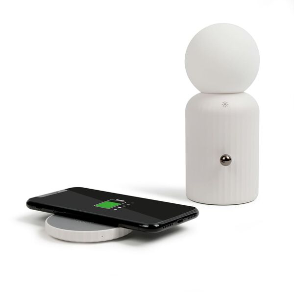 Livoo 2-i-1 Tr&aring;dl&ouml;s laddare/nattlampa 10 W vit