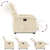 vidaXL Elektrisk reclinerfåtölj med uppresningshjälp gräddvit tyg