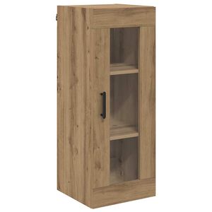 vidaXL V&auml;ggsk&aring;p Artisan Ek 34,5 x 34 x 90 cm Konstruerat tr&auml; och glas