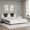 vidaXL Bed Frame "Viana" without Mattress White and Black 180x200 cm Faux Leather
