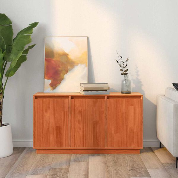 vidaXL Sideboard Brun Ek 111 x 34 x 60 cm Massiv furu