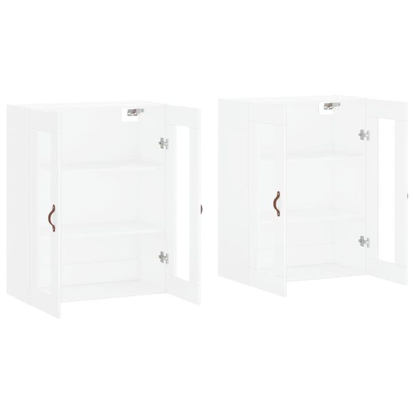 vidaXL V&auml;ggmonterade sk&aring;p 2 st vit konstruerat tr&auml;