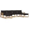 vidaXL Utomhussoffset med kudde 6 pcs Vit och svart