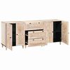 vidaXL Sideboard 3 pcs Vit 60 x 33 x 75 cm massivt mangotr&auml;