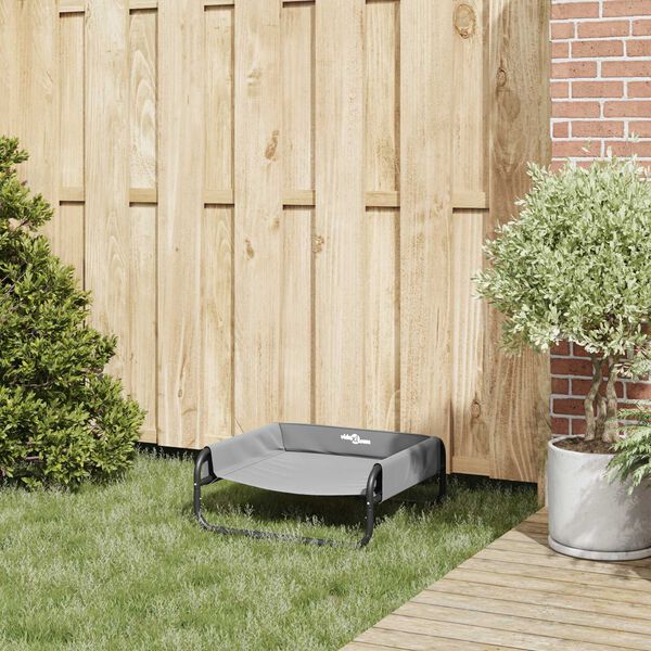 vidaXL Hundsäng Ljusgrå s Oxford Tyg och Stål