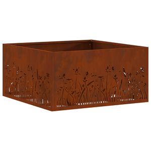 vidaXL Eldsk&aring;l Rostig 60 x 60 x 30 cm V&auml;derbest&auml;ndig st&aring;l