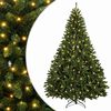 vidaXL Plast Hingad Julgran 270 cm 600 LED-lampor Varmvit st&aring;l